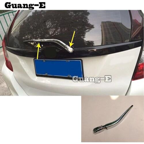For Honda Fit Jazz 2017 2018 2019 Car Molding Windscreen Trim ABS Chrome Rear Glass Wiper Nozzle Cover Tail Window Frame Parts