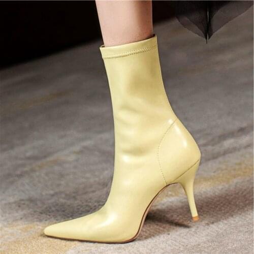 Elegant Punk Goth Womens Ankle Boots Sexy Slim High Heel Pointy Toe Wedding Party Pumps Shoes 34 35 36 37 38 39 40