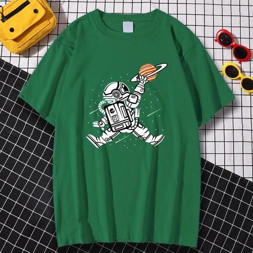 Loose Soft Mens T Shirts Spring Summer T-Shirts Space Man Dunk Hip Hop Printing Clothes Oversized Comfortable Tees Shirts Man