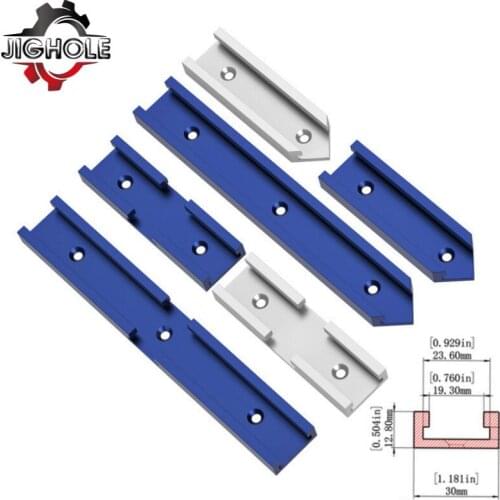 T-Track Intersection Kit Woodworking Chute T Slot Cross Connector Track Miter Gauge Guide Rail with Predrilled Mounting Holes