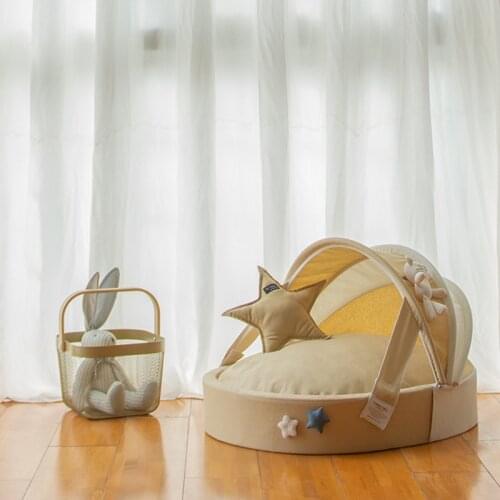 Pet Dog Bed Cute Princess Cave House, Warm Super Soft Punny Dogs Sofa Sleeping Playing Resting Bed with Removable Washable Cover
