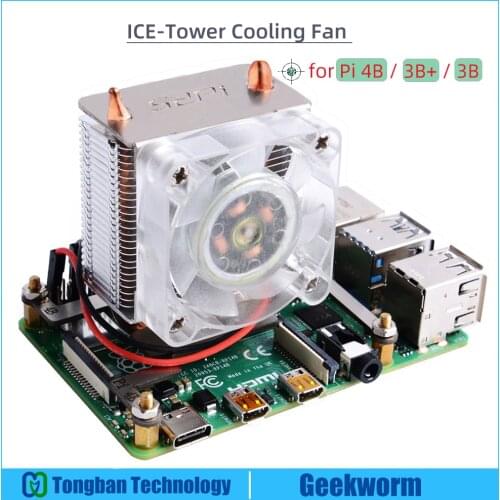 Raspberry Pi ICE-Tower CPU Cooling Fan / Cooler with Heatsink for Raspberry Pi 4 Model B / Raspberry Pi 3B+ / 3B