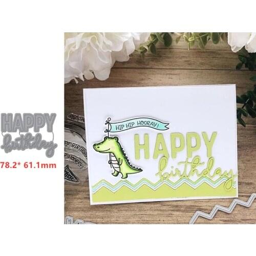 Metal cutting dies happy birthday words cut die mold Scrapbook cards making paper craft knife mould dies new 2019 diecuts