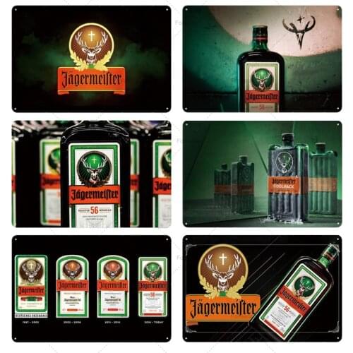 Jagermeister Metal Sign Tin Signs Metal Plate Plaque Metal Vintage Pub Bar Man Cave Wall Decor