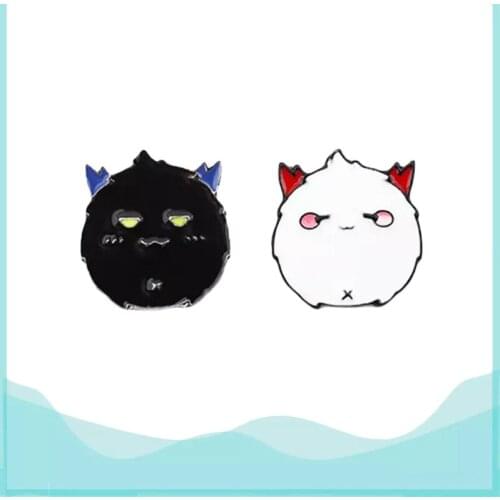 Cute cartoon black and white elf brooch Japanese style girl clothing accessories collars sleeves hats pants bags accessories