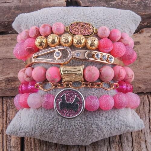 RH Fashion Bohemian Jewelry Accessory Beaded Bracelet Charms 6pc Stack Bracelets Sets For Women Gift