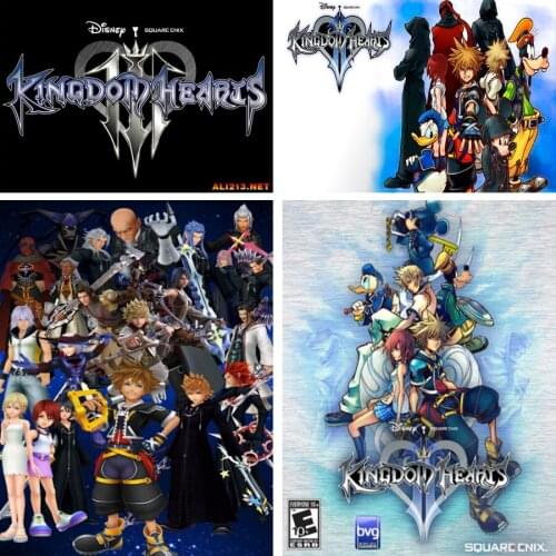 5D Diy Diamond Painting Cross Ctitch Kits Diamond Mosaic Embroidery Kingdom Hearts Cartoon Poster 3D Painting Round Drill Gift