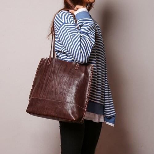 New soft genuine leather Women bag shopping handbag head layer cowhide woven shoulder bag large-capacity portable tote bags