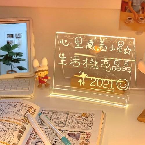 New Arrival Daily Moment Memo Message Board Bedside Lamp Reading Aid Tool Night Light Adjustable Lamp Girls Stationery