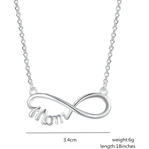 New 925 Silver Necklace MOM Letter Necklace Charm Exquisite Clavicle Chain Jewelry Gift For Woman