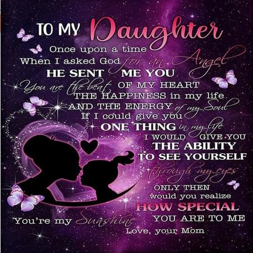 Blankets Express Love TO My Daughter/Wife/Son Thicken Warm Blanket Letter 3D Printed Sherpa On Home Bed Textiles Blanket Blanket