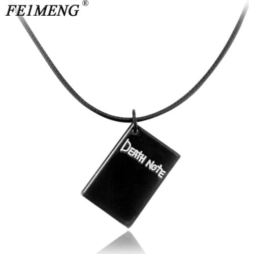 Classic Anime Death Note Necklace Rope Leather Choker Fashion Black Note Book Model Pendant Necklace For Women And Men Accessory