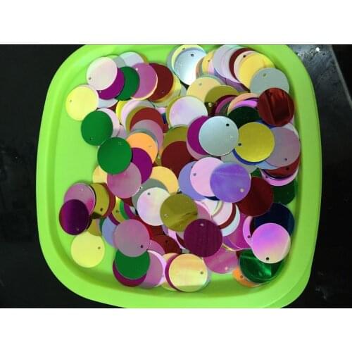 360pcs Large Round Sequins 20mm PVC Sequin Flat Round Paillette Hologram Sequins Decoration With Side Hole Mix Colors Confetti