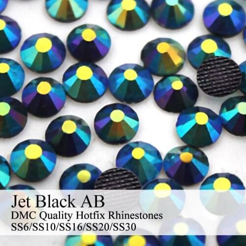 Polaris SS6-SS30 Machine Cut Jet AB Strass DMC Hotfix Rhinestones For Garment Accessories