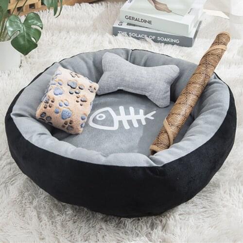 Bone Pet Bed Warm Pet bed linen For Small Medium Large Dog Pet Bed For Dogs Washable House For Cat Puppy Cotton Kennel Wash