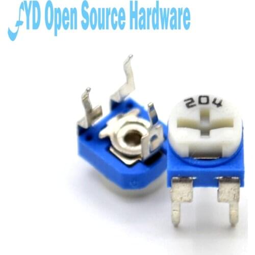 50pcs RM065 RM-065 204 200K ohm RM065-204 200K WH06-2 204 Blue and white horizontal adjustable resistance Potentiometer