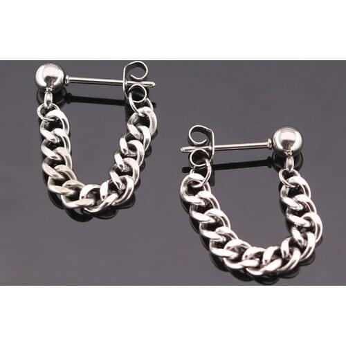 Chain Earrings for Women Stainless Steel Small Earring Gifts for Woman Accessories European and American Earrings 2021 Wholesale