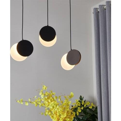 Scandinavian post-modern minimalist living room dining room pendant lamp bar creative personality crescent light pendant lights