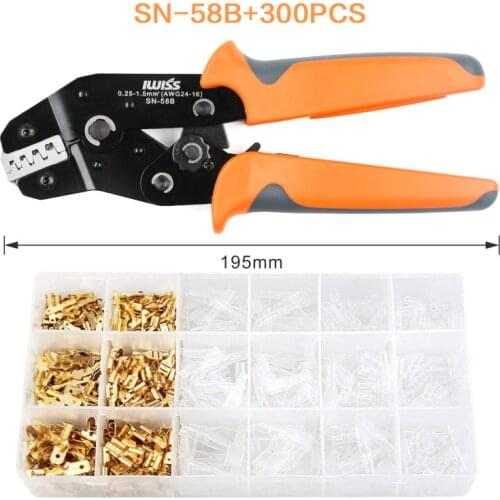 SN-58B with Five kinds of terminals set Multi-function Crimping pliers set wire stripper dupont iwiss crimp tool clamp kit