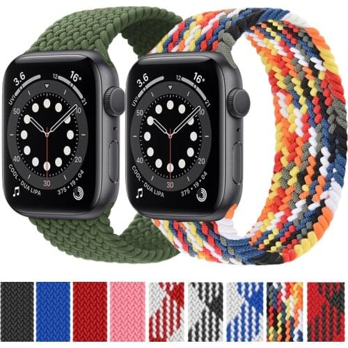 Fabric Nylon Solo Loop for Apple Watch Strap Series 6 SE 5 4 3 2 Elastic Bracelet 38mm 42mm 40mm 44mm Watch Band