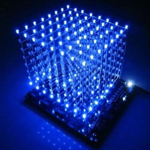 In stock! 3D8 light cube (parts) pcb board +60 s2+573+2803 / CUBE8 8x8x8 3D LED + information and source(3D8S) 3d led cube Blue
