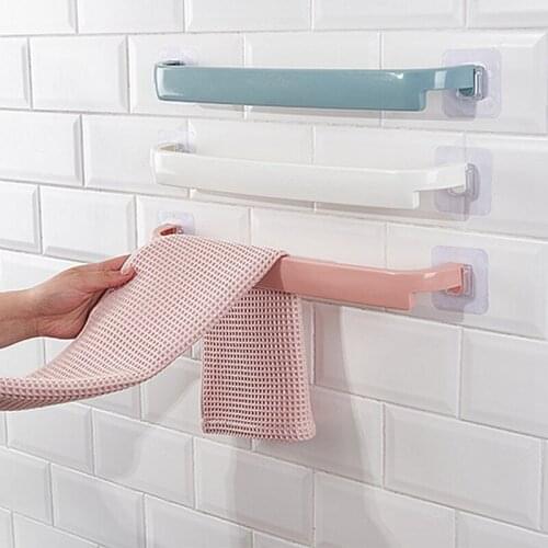 Towel Rack Free Punching Toilet Bathroom Wall Mounted Hook Towel Rack Shelf Wall-mounted Towel Bar Cupboard Finishing Rack