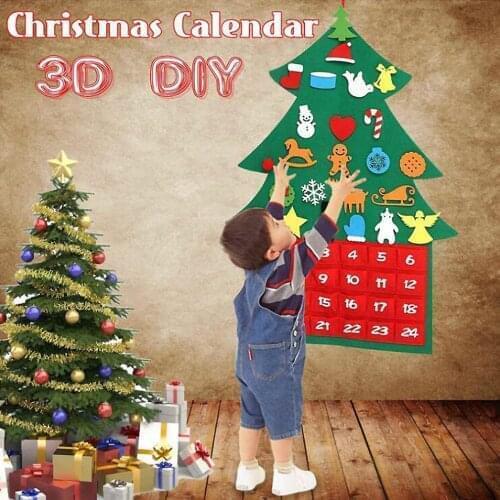 Felt DIY Christmas Tree Advent Calendar Birthday Advent Calendar Fabric Advent Calendar with Pockets 2020 New Year Decor 3