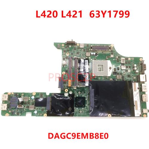 High quality For LENOVO Thinkpad L420 L421 L520 63Y1799 Laptop motherboard DAGC9EMB8E0 with HM65 100% full Tested