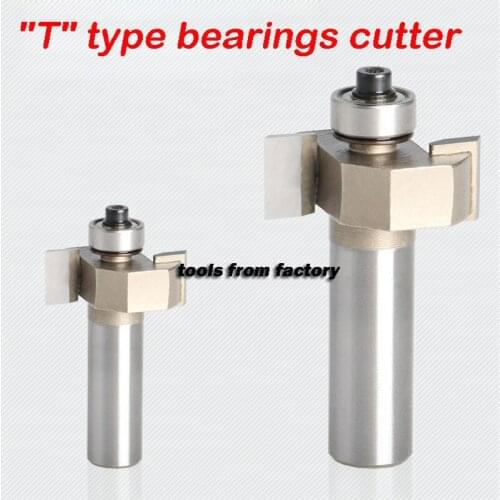 1pc 1/4*1/2 T type bearings wood milling cutter woodwork carving tools wooden router bits 1/4*1/2
