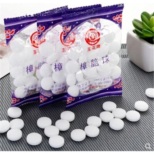 1bag 20g Natural Mothballs Mouldproof Camphor Ball Wardrobe Shoe Odor Removal Insect-resistant Moth-proofing Deodorizer