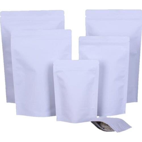 1000pcs White Brown Kraft aluminizing pouch,Stand up kraft paper aluminium foil bag Resealable Grip seal SN3841