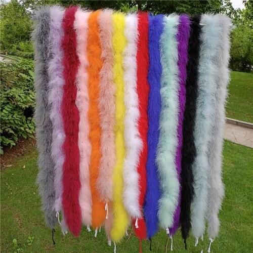 2Meters Fluffy Marabou Feather Boa Trims Turkey Feathers for Crafts Tape Shawl DIY Wedding Party Scarf Decoration Plumes Decor