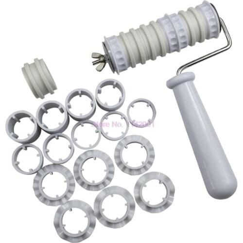 20 sets 17pcs/set Fondant Strip Ribbon Cutter Sugarcraft Cake Decorating Tools Plastic Cake Rolling Pin Embosser Roller Set