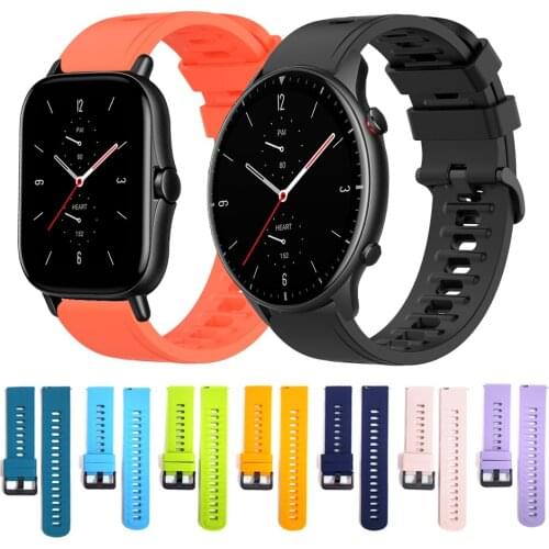 20mm 22mm Silicone Sport band For Huami Amazfit GTR 2 Wrist Strap For Amazfit GTS 2 Bip S & Stratos 3 Replaceable watchbands