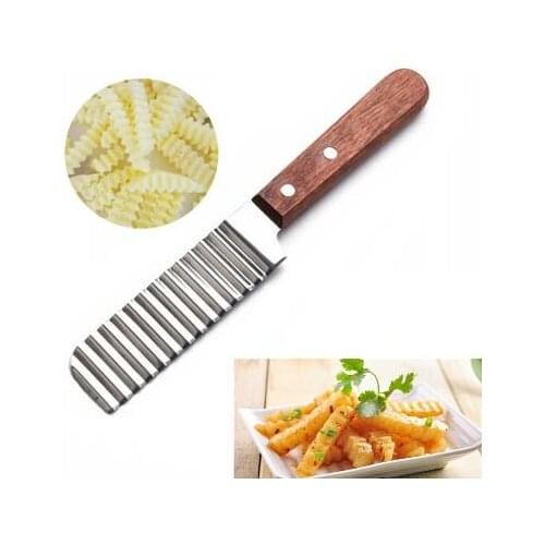 200pcs/lot French Fry Cutters Kitchen Accessories Sharp Blade Vegetable Potato Cutter Wavy Knife Fruits Slicer Kitchenware