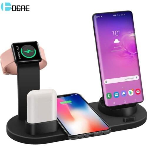 DCAE 3 in 1 Wireless Charging Dock Station For Apple Watch iPhone X XS XR 11 12 8 Airpods Pro 10W Qi Fast Charger Stand Holder
