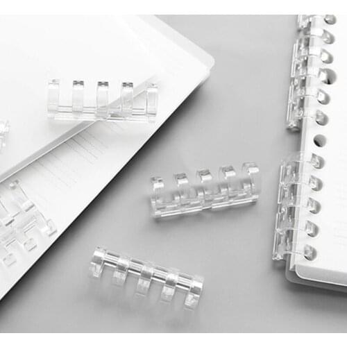 5pcs 5-Hole Loose-leaf Plastic Binding Clip Loose-leaf Binding Ring Replacement Binding Ring For DIY Notebook School Supplies