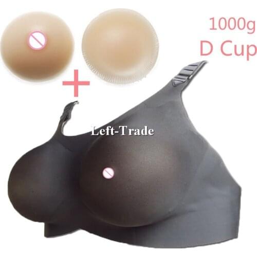 80 85 90 95 D CUP 1000 g silicone breast round shape hold by black bra shemale transexuales sexy big boobs