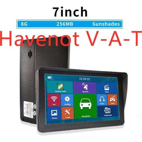 Free shipping havenot V-AT 5PCS 7" HD Car GPS Navigation FM Bluetooth AVIN latest Europe Map Sat nav Truck gps navigator