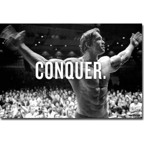 Bodybuilding Arnold Schwarzenegger Motivational Quote Art Printed Canvas Poster Wall Picture For Living Room Home Decoration