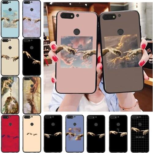 Hand The Creation of Adam Phone Case For Huawei Honor 7C 7A 8X 9X 8A 10i 20lite 10 10lite 20S 20 8C 7X 8S 7S 9A 10X lite