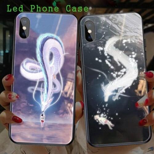 Tempered Glass Flash Led Luminous Case For iPhone 12 Pro Max 6 6S 7 8 Plus X Xr Xs Max SE 2020 11 Pro Max Case Call Light Grow