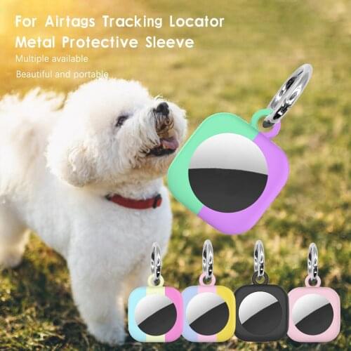 Protective cover for aircovered airtag case Anti-lost Alarm Reusable Case For Aircovered AirTag Metal Ring Buckle Shell Silicone