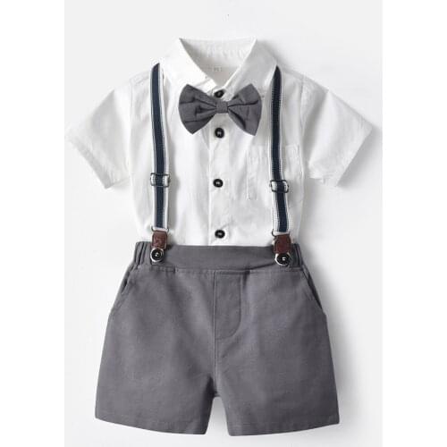 Malapina Newborn Boy Clothing Gentleman Outfit Suit Baby Party Short Bowknot Suit Birthday Dress Infant Boy Infant Kids Clothing