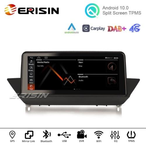 Erisin 2684 10.25" Wireless CarPlay Android 10 Autoradio Navi For BMW X1 E84 CIC WiFi 4G DAB+SatNav FM IPS Screen OEM RAdio CD
