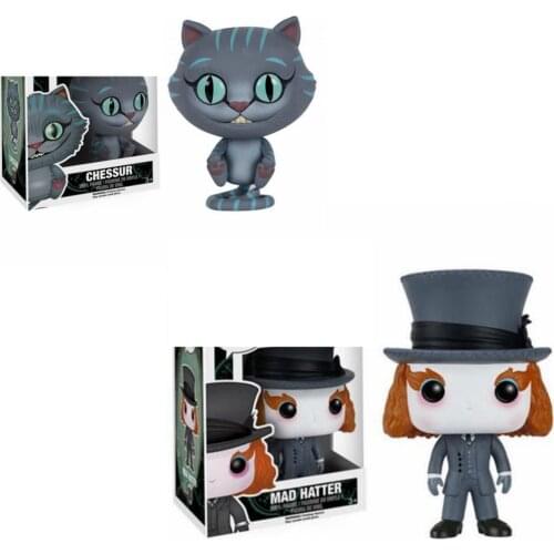 Funko Pop Disney Movie Alice in Wonderland Chessur Cat Mad Hatter Vinyl Action Figures Model Toys Figurine Toy