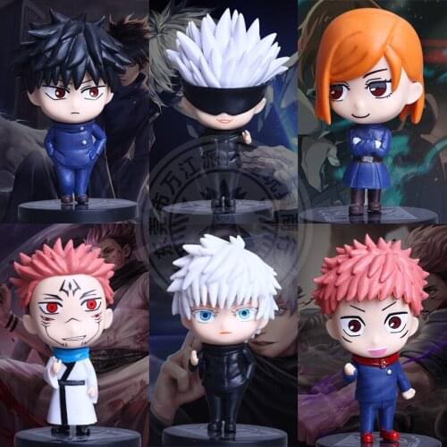 6pcs Japanese Anime Jujutsu Kaisen Figure Q Version Itadori Yuji Gojo Satoru Toys PVC Action Figure Megumi Nobara Satoru Figure