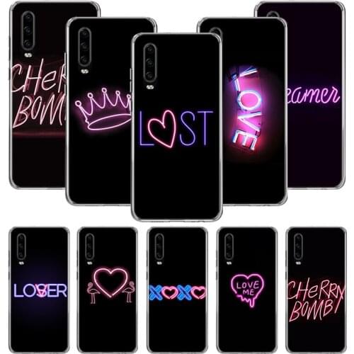 Black background fluorescent small pattern Case for Huawei P20 P30 P40 P Smart Z + P10 Mate 30 10 20 Lite Pro Silicone Shell Pho