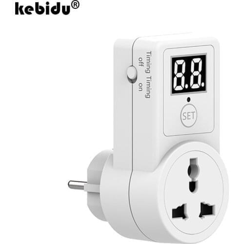 Kebidu 220-240V Digital display multi-function timer socket 2300W Electronic Digital Timer Switch Socket Timing Switch EU Plug