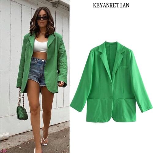 Женские льняные пиджаки KEYANKETIAN China At AliExpress